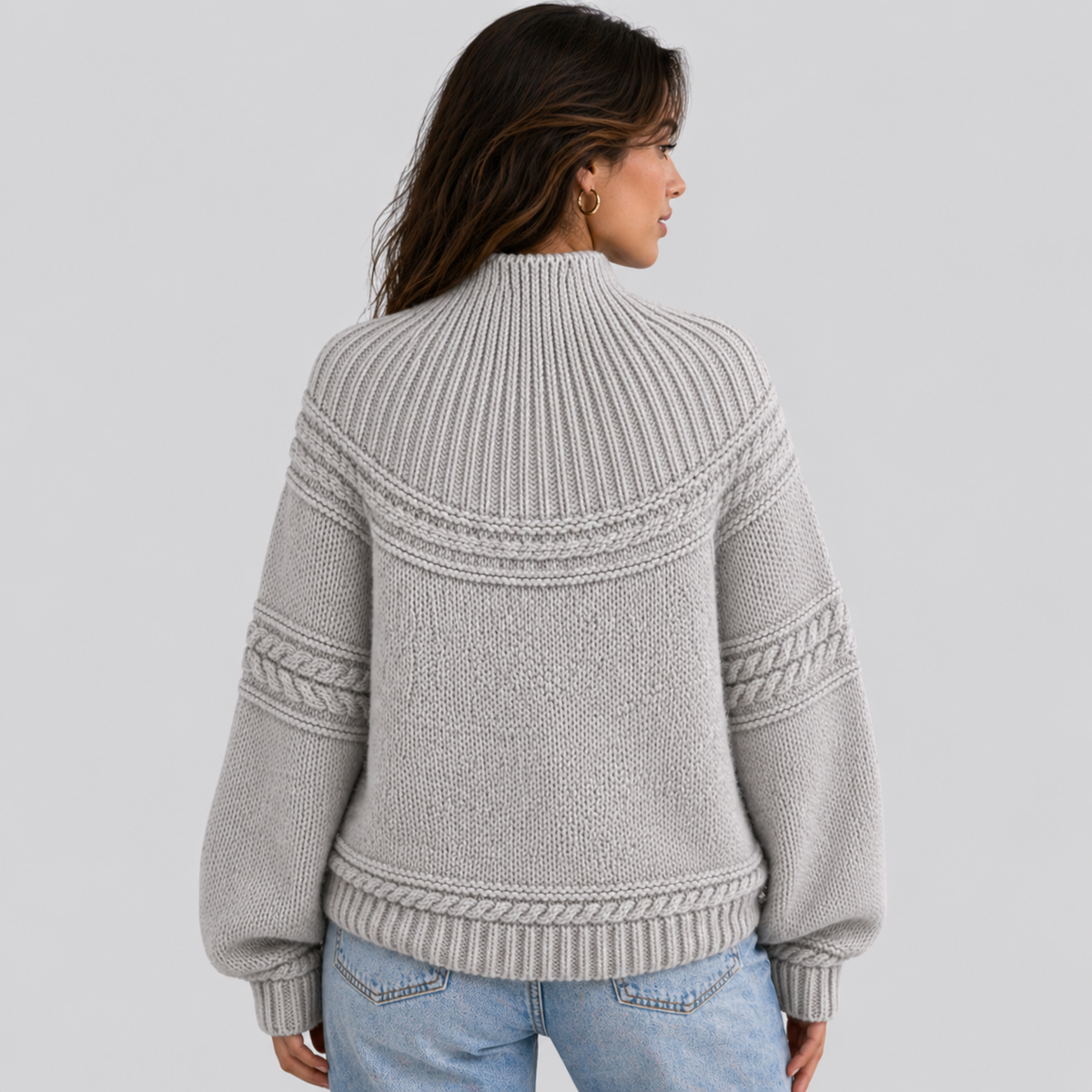 Women's Textured Cable Knit Sweater