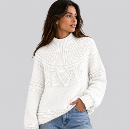 Women's Textured Cable Knit Sweater