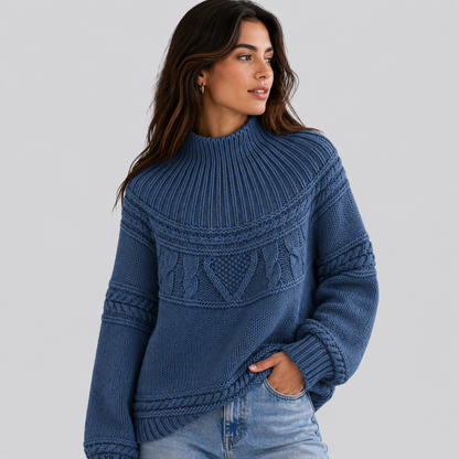 Women's Textured Cable Knit Sweater