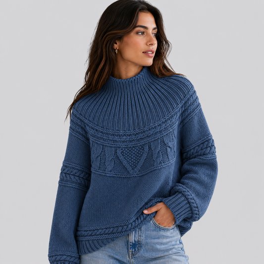 Women's Textured Cable Knit Sweater