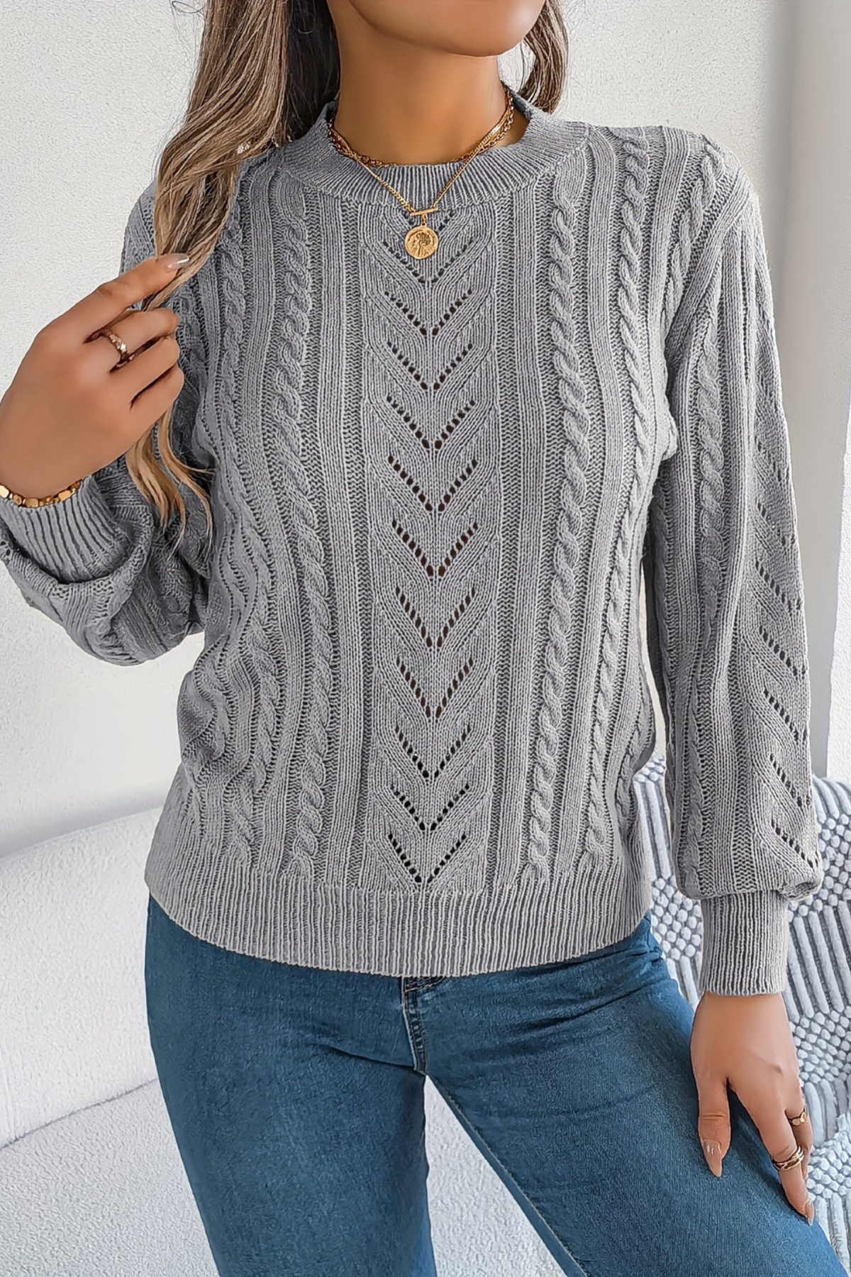 Women's Classic Cable Knit Sweater