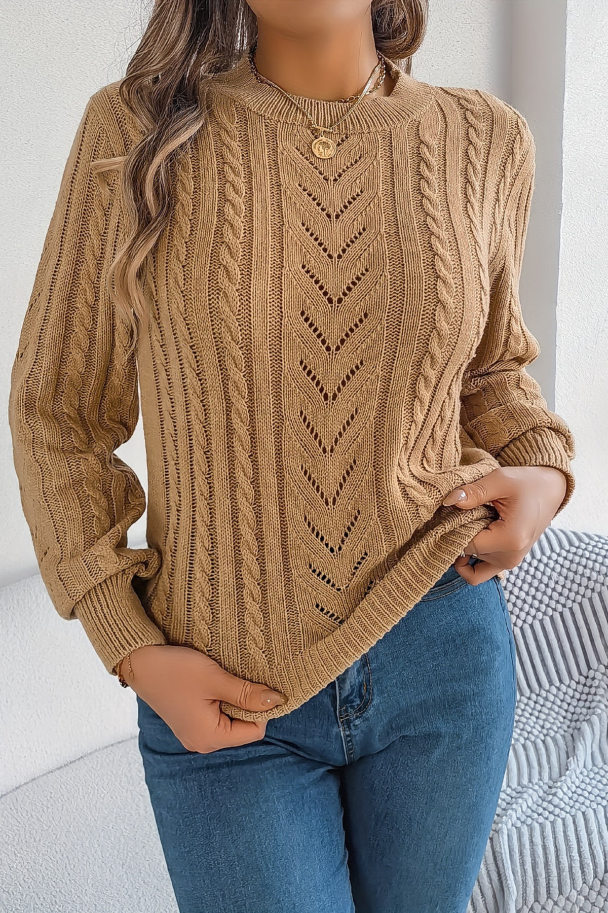Women's Classic Cable Knit Sweater