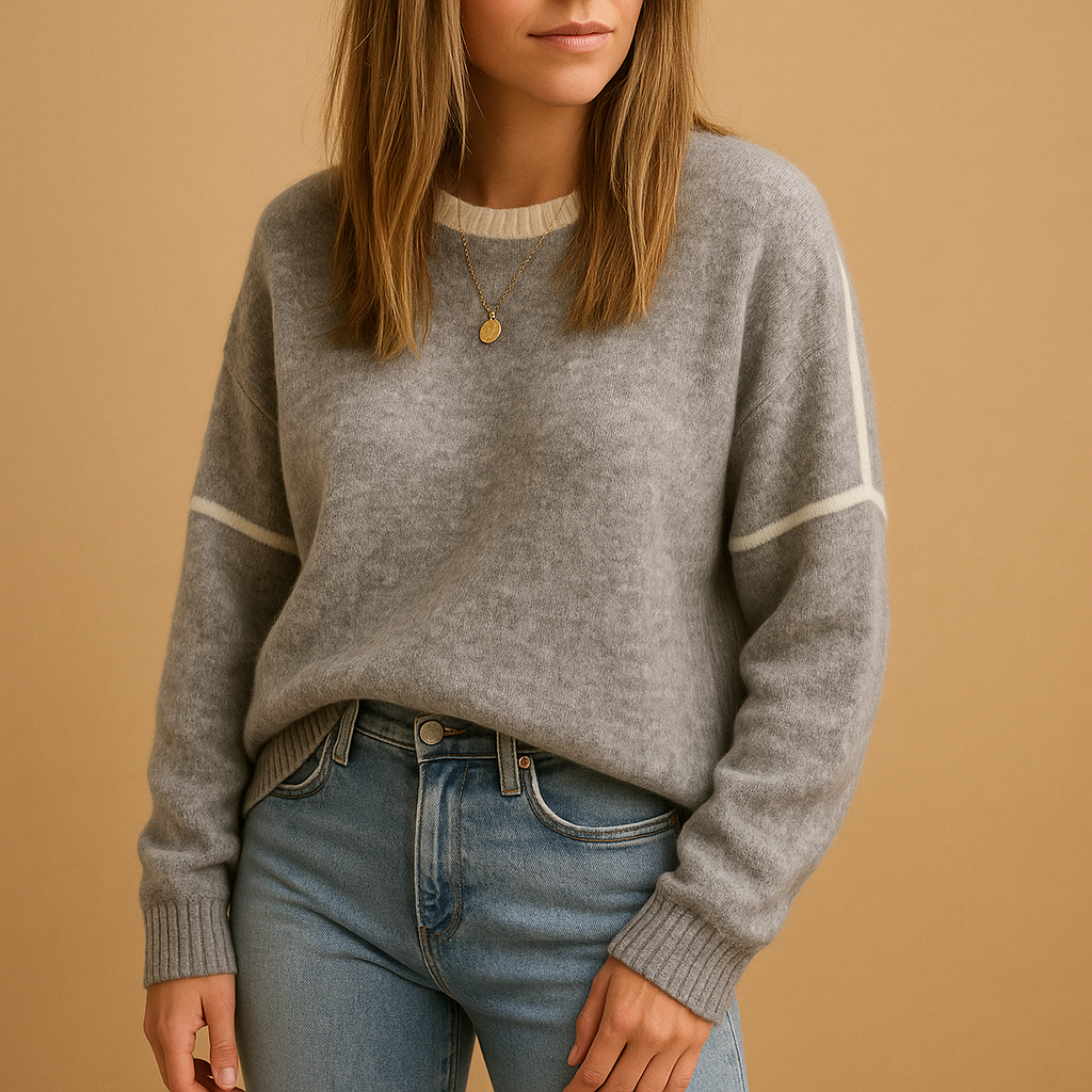 Women's Striped Crew Neck Sweater