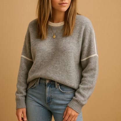 Women's Striped Crew Neck Sweater
