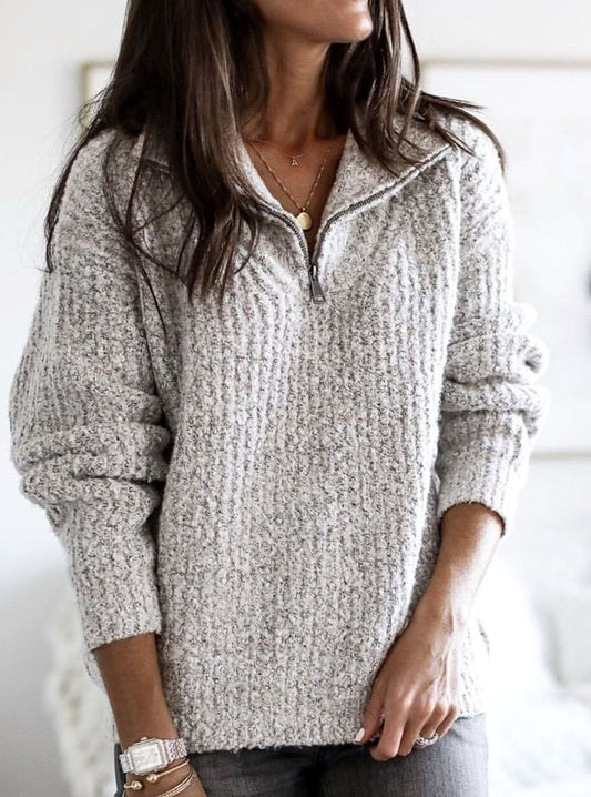 Women's Cable Half Zip Sweater