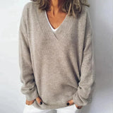 Women's Relaxed Deep V-Neck Sweater