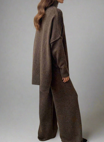 Women's Turtleneck Knit Trouser Set