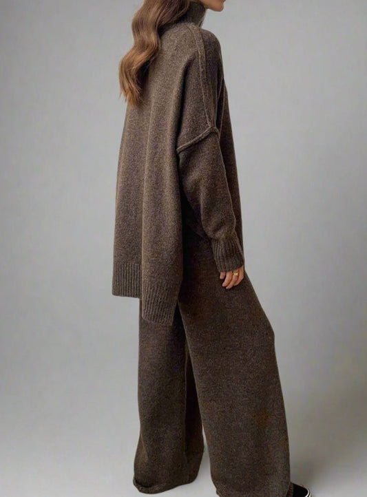 Women's Turtleneck Knit Trouser Set