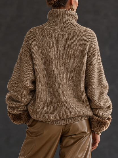 Women's Fur Cuff Knit Sweater