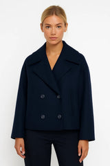 Women's Cropped Double Breasted Pea Coat