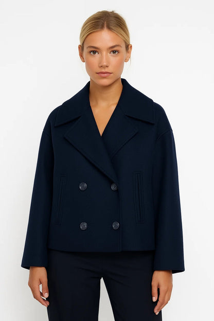 Women's Cropped Double Breasted Pea Coat