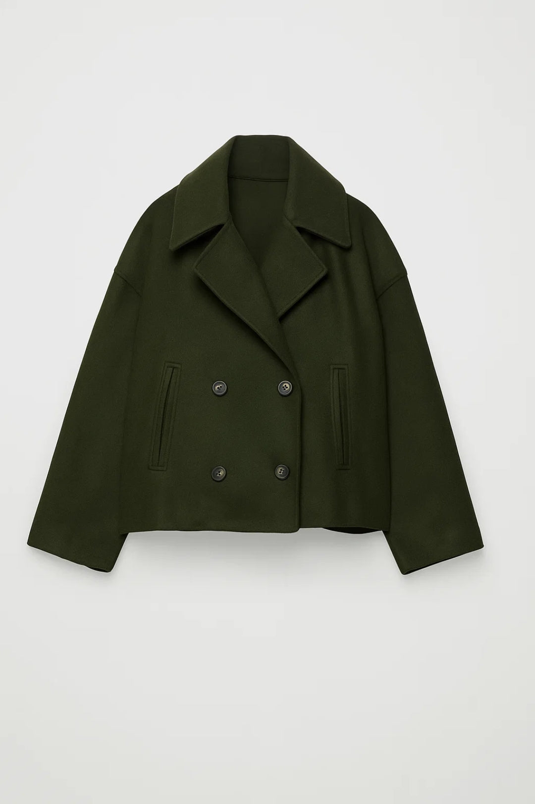 Women's Cropped Double Breasted Pea Coat