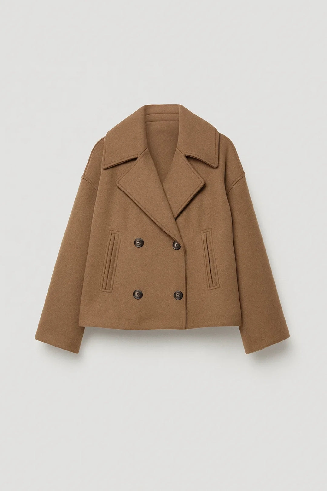 Women's Cropped Double Breasted Pea Coat