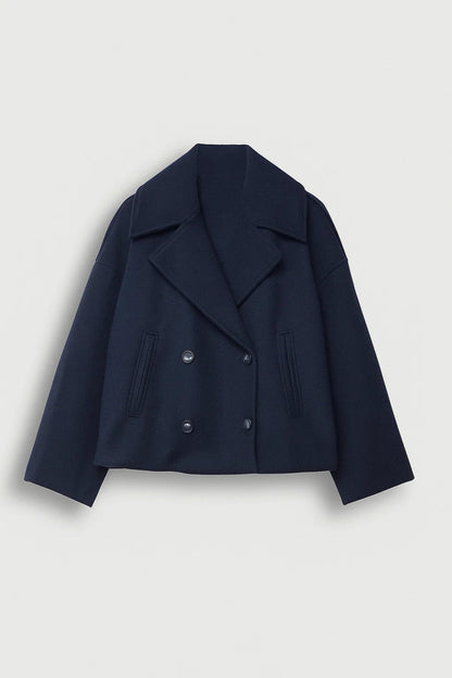 Women's Cropped Double Breasted Pea Coat
