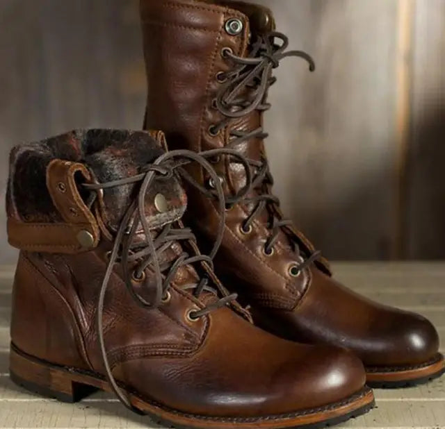 Women's Leather Lace Up Boots