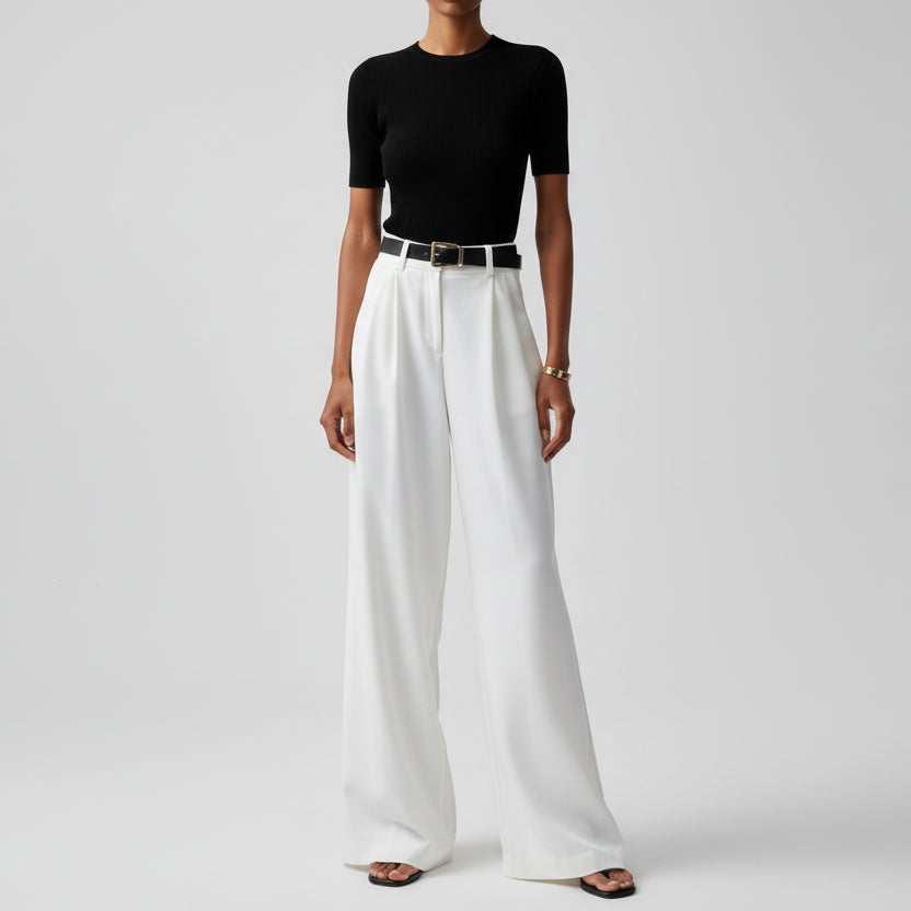 Women's High Waisted Wide Trousers
