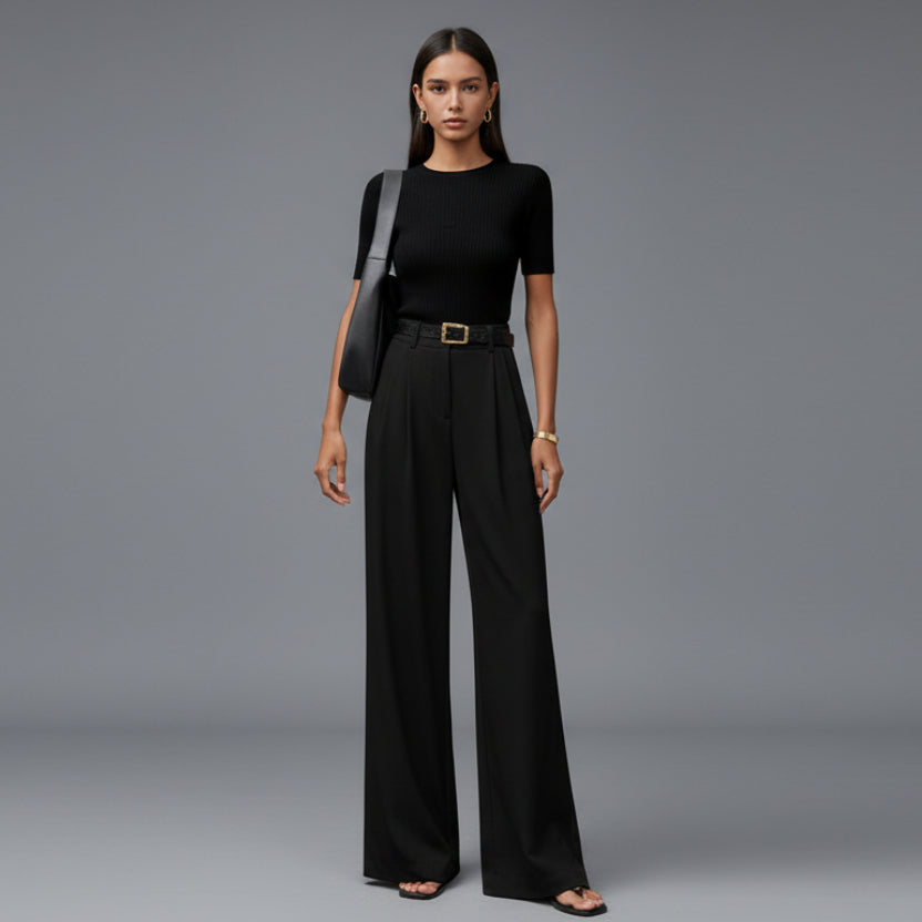Women's High Waisted Wide Trousers
