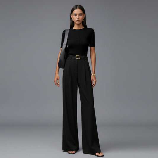 Women's High Waisted Wide Trousers