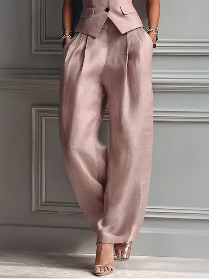 Women's Linen Waistcoat Trouser Set