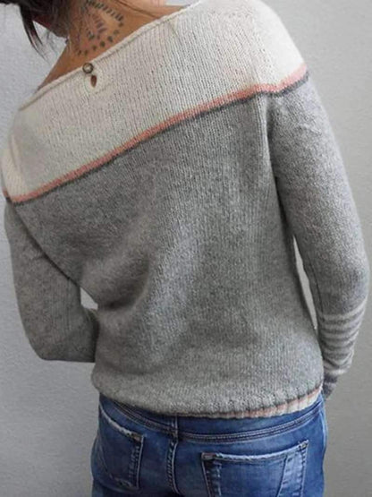 Women's Contrast Fine Knit Sweater