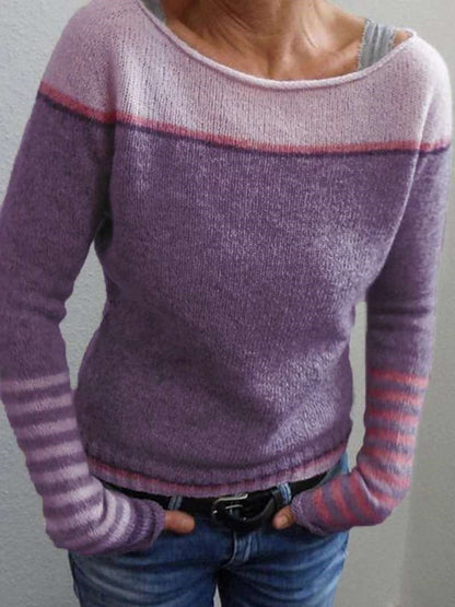 Women's Contrast Fine Knit Sweater