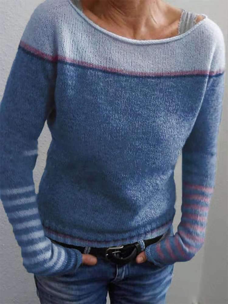Women's Contrast Fine Knit Sweater