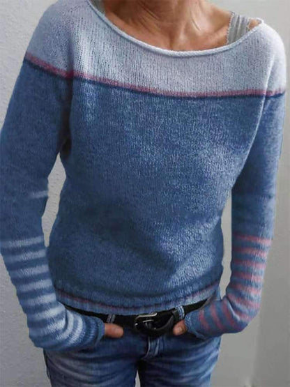 Women's Contrast Fine Knit Sweater
