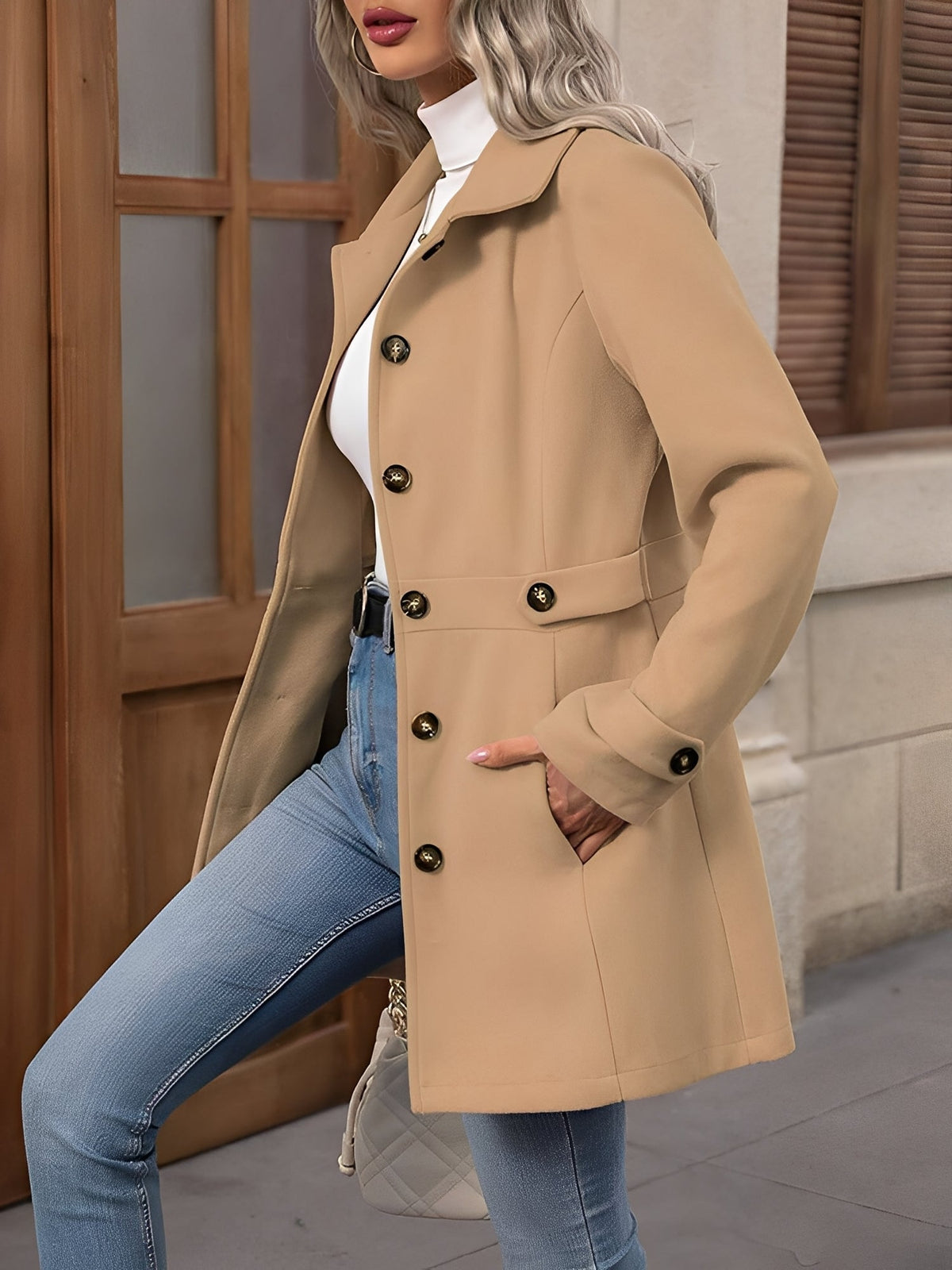 Women's Fitted Double Breasted Trench