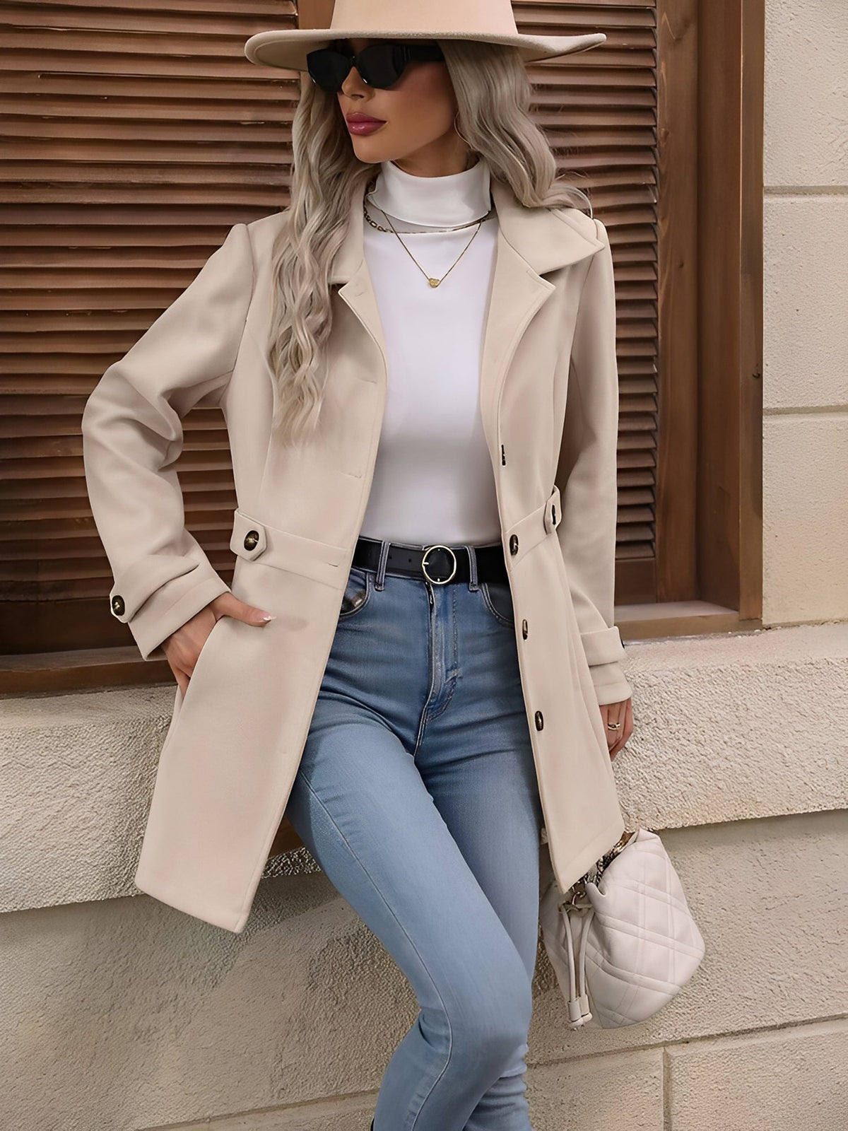 Women's Fitted Double Breasted Trench
