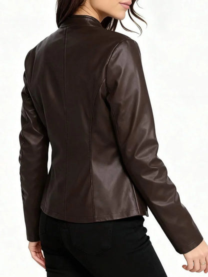 Women's Fitted Leather Biker Jacket