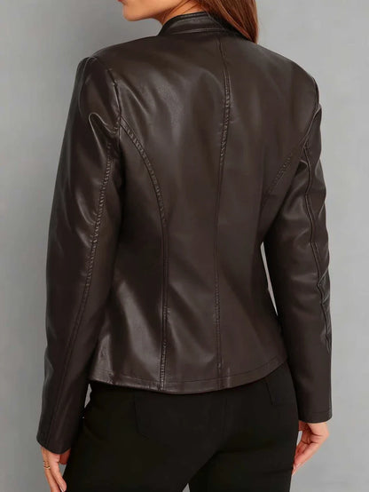 Women's Fitted Leather Biker Jacket