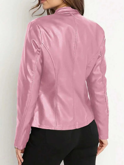 Women's Fitted Leather Biker Jacket