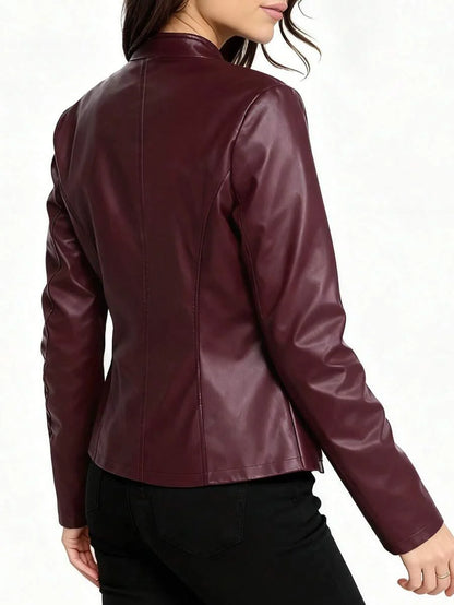 Women's Fitted Leather Biker Jacket