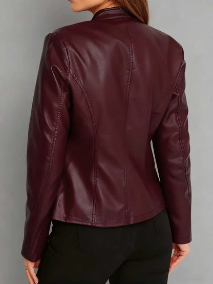 Women's Fitted Leather Biker Jacket