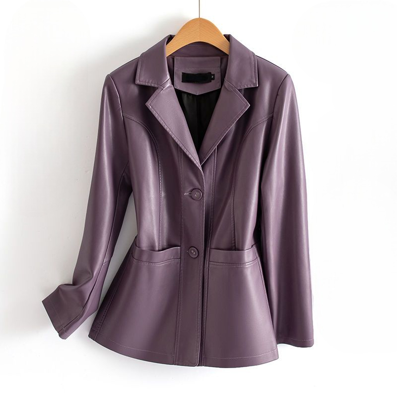 Women's Fitted Leather Waist Jacket