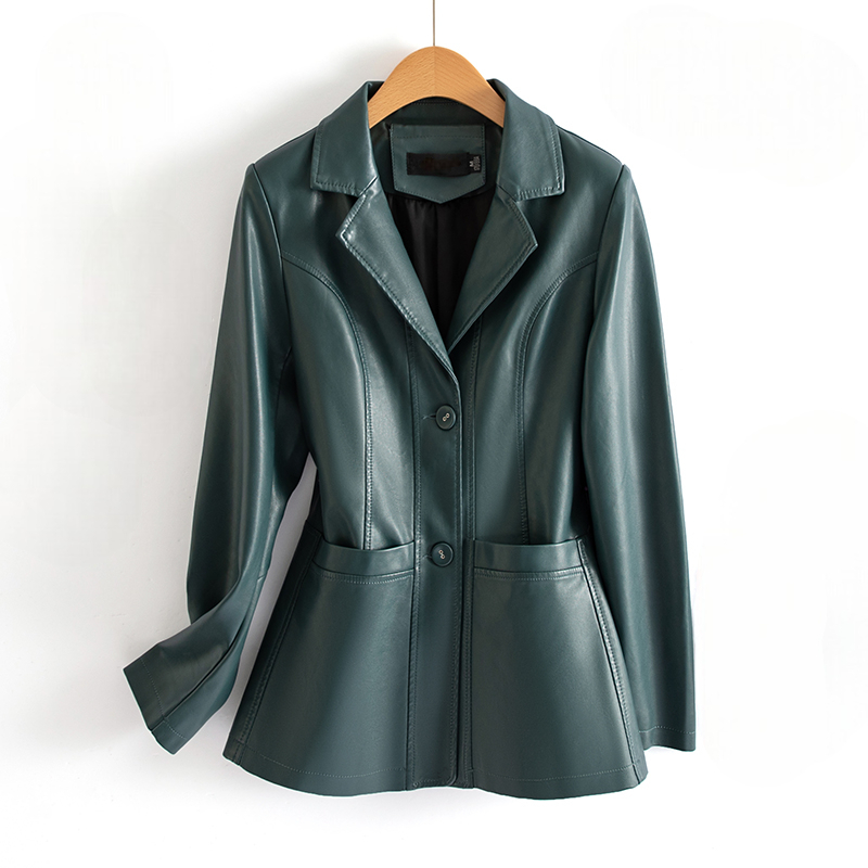 Women's Fitted Leather Waist Jacket