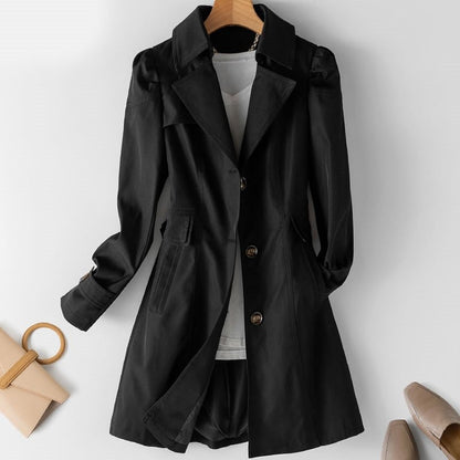 Women's Fitted Puff Shoulder Trench