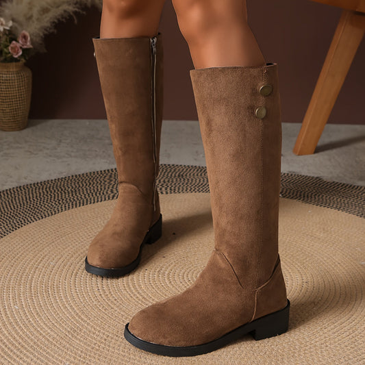 Women's Flat Suede Knee Boots