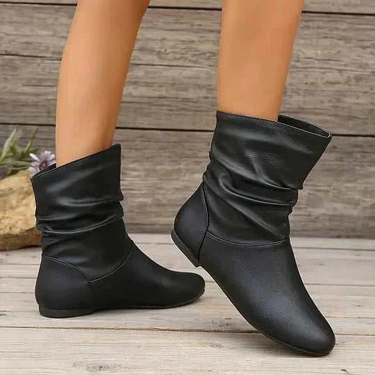 Women's Flat Leather Ankle Boots
