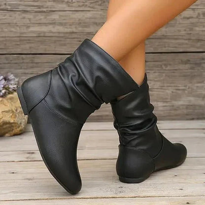 Women's Flat Leather Ankle Boots