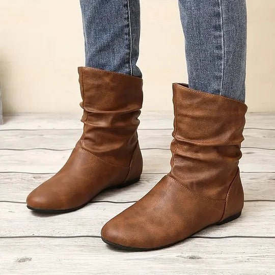 Women's Flat Leather Ankle Boots