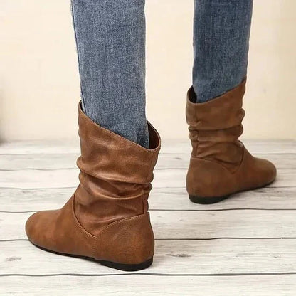 Women's Flat Leather Ankle Boots