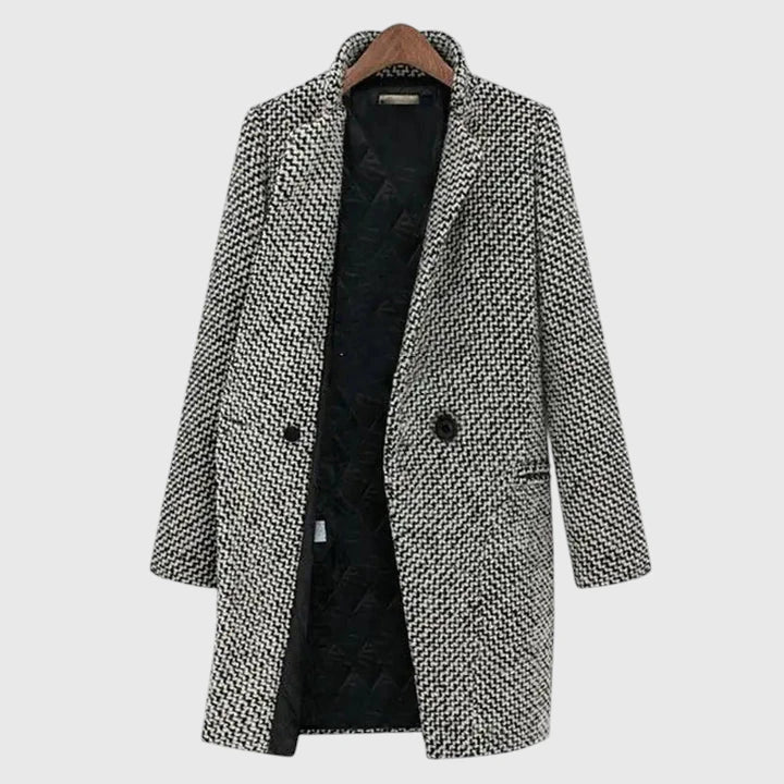 Women's Houndstooth Wool Coat