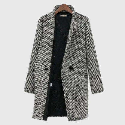 Women's Houndstooth Wool Coat