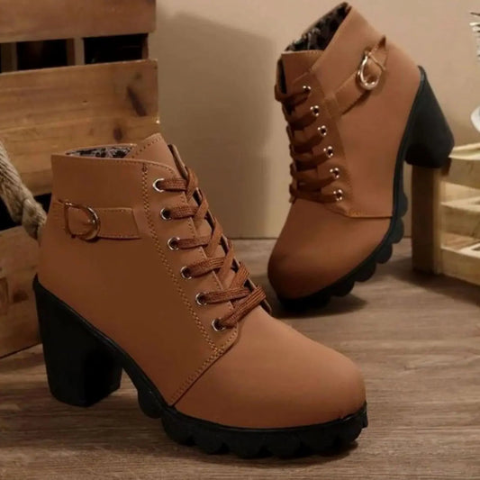 Women's Platform Lace Up Boots