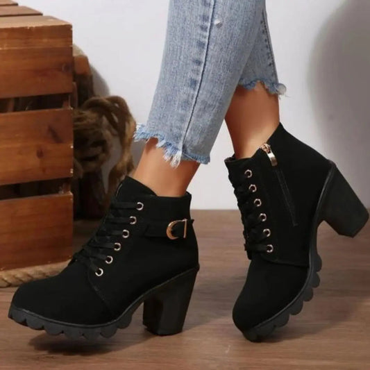 Women's Platform Lace Up Boots