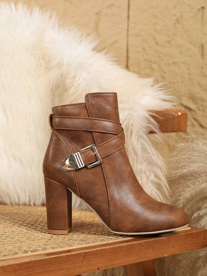 Women's Heeled Leather Ankle Boots