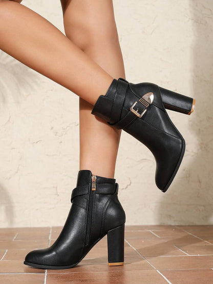Women's Heeled Leather Ankle Boots