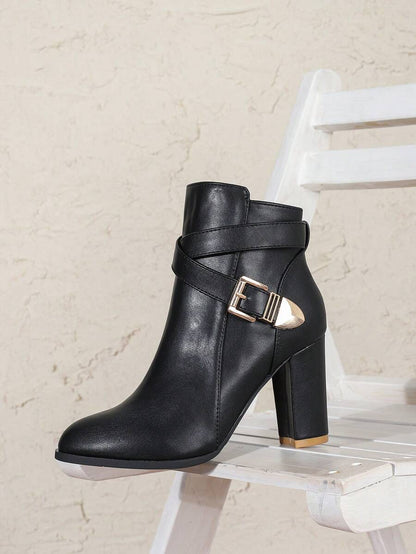 Women's Heeled Leather Ankle Boots
