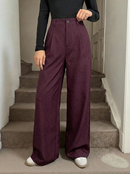Women's Pleated Wide Leg Trousers